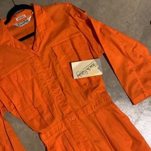 Diane Von Furstenberg 80’s vintage orange long sleeve jumpsuit - like size 8